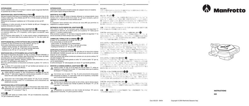 Manfrotto 625 instructions