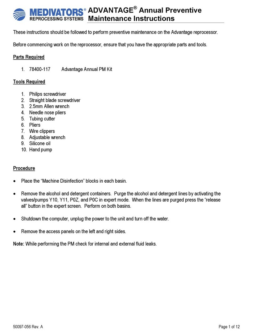 Medivators ADVANTAGE 78400-117 Maintenance instructions Medivators ADVANTAGE 78400-117 Maintenance instructions