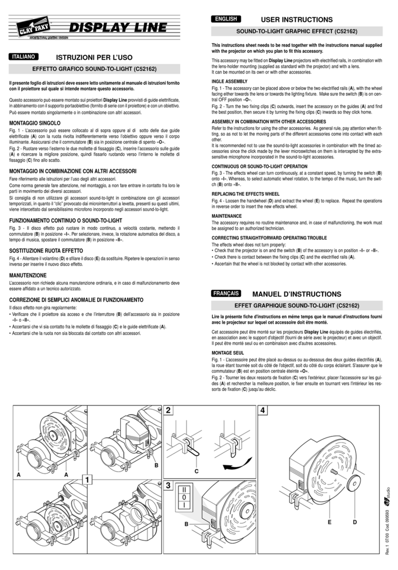 Claypaky C52162 User instructions Claypaky C52162 User instructions