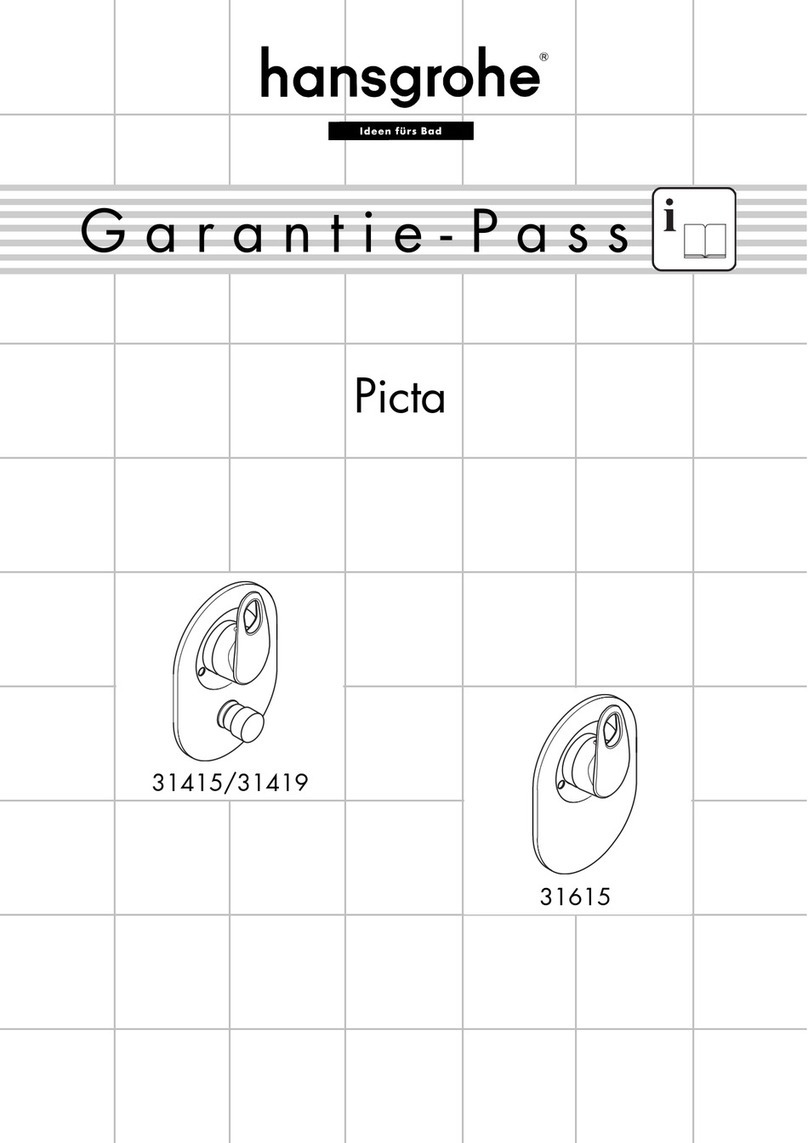 Hans Grohe Picta 31415 quick start guide