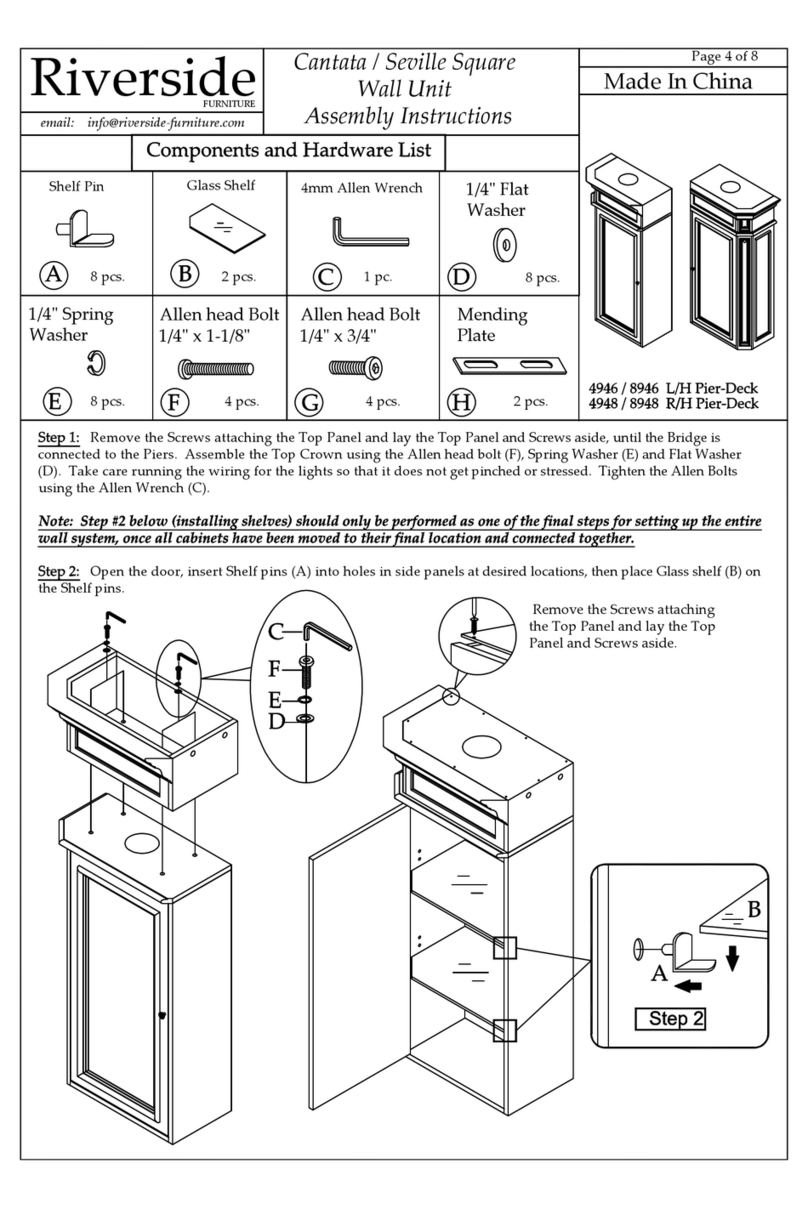 Riverside Furniture Cantata Square Wall Unit Assembly instructions Riverside Furniture Cantata Square Wall Unit Assembly instructions