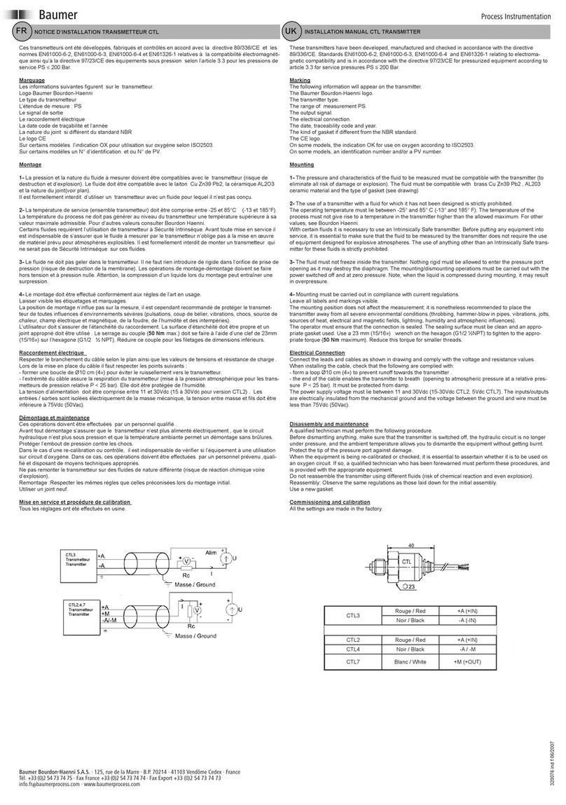 Baumer CTL User manual Baumer CTL User manual