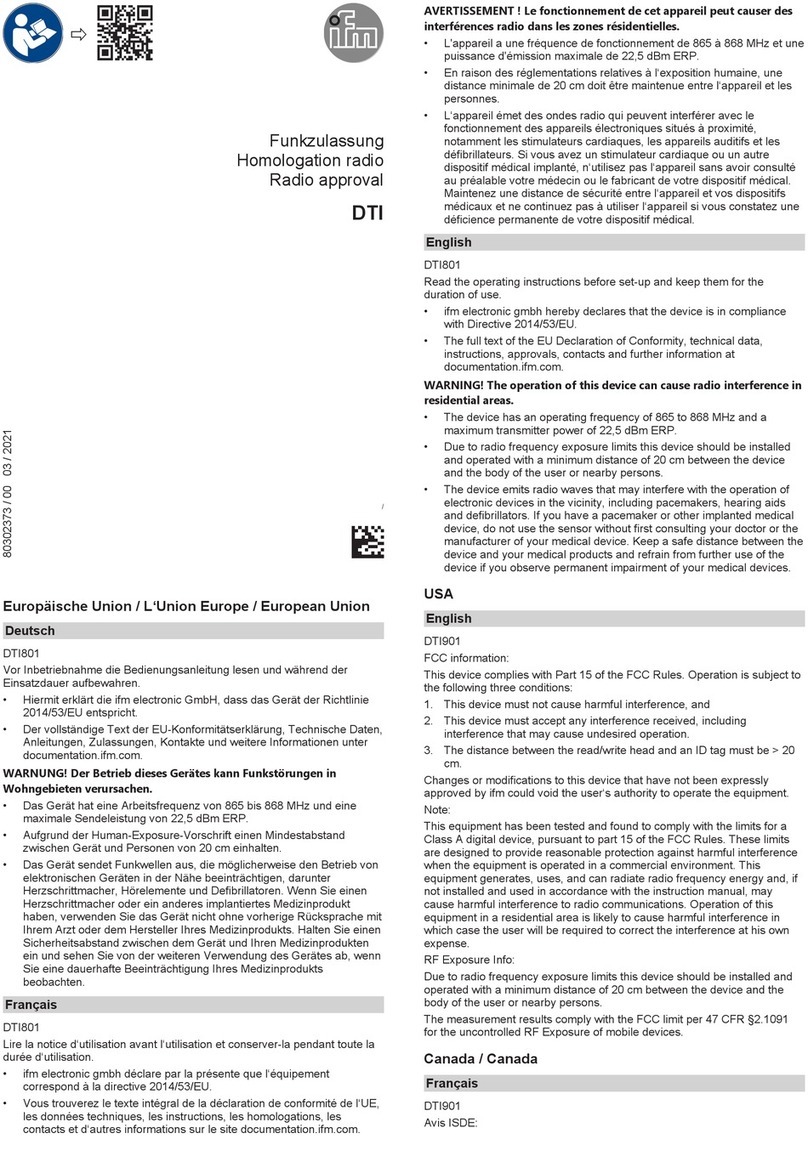 IFM DTI801 operating instructions