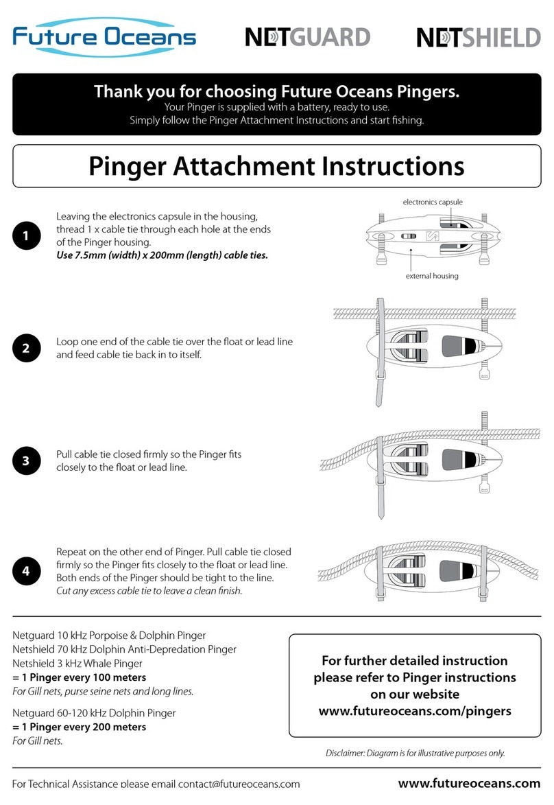 FUTURE OCEANS Netguard Porpoise & Dolphin Pinger Attachment instructions