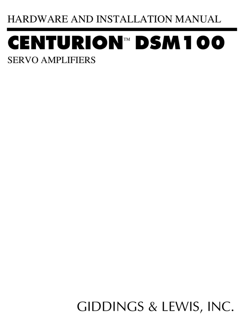 Giddings & Lewis CENTURION DSM100 Hardware and installation manual