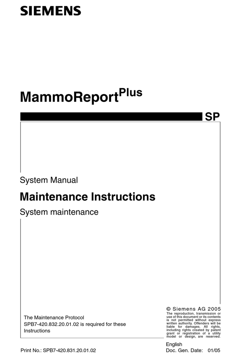 Siemens MammoReport Plus Maintenance instructions