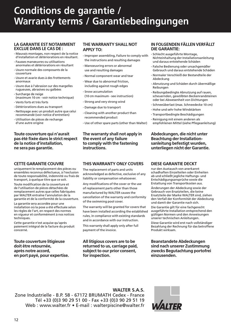 Walter WALU POOL ADVANTAGE manual