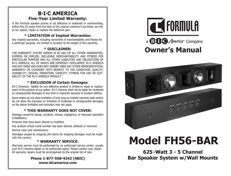 BIC FORMULA FH56-BAR User manual