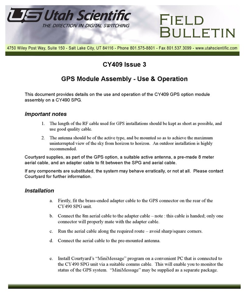 UTAH SCIENTIFIC CY409 Assembly and operating guide
