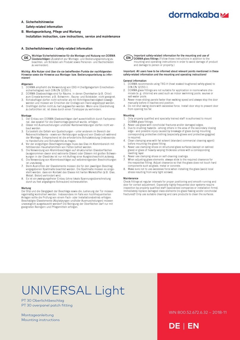 Dormakaba TSG-H User manual