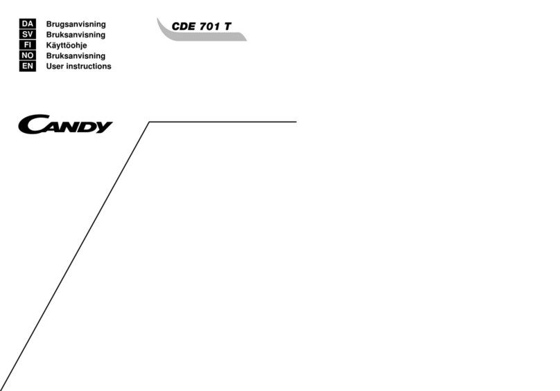 Candy CDE 701 T User manual Candy CDE 701 T User manual
