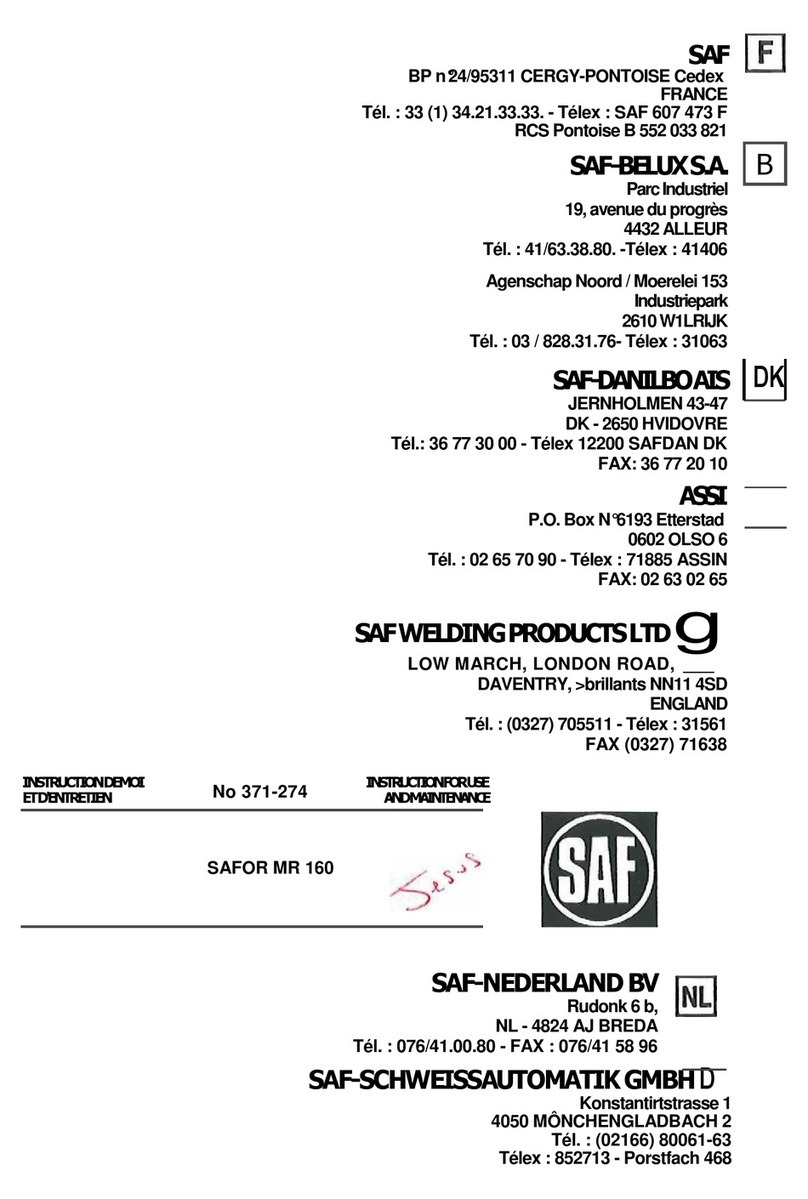 SAF SAFOR MR 160 Instructions for use and maintenance