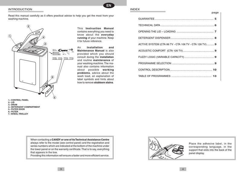 Candy CTA 86 TV manual