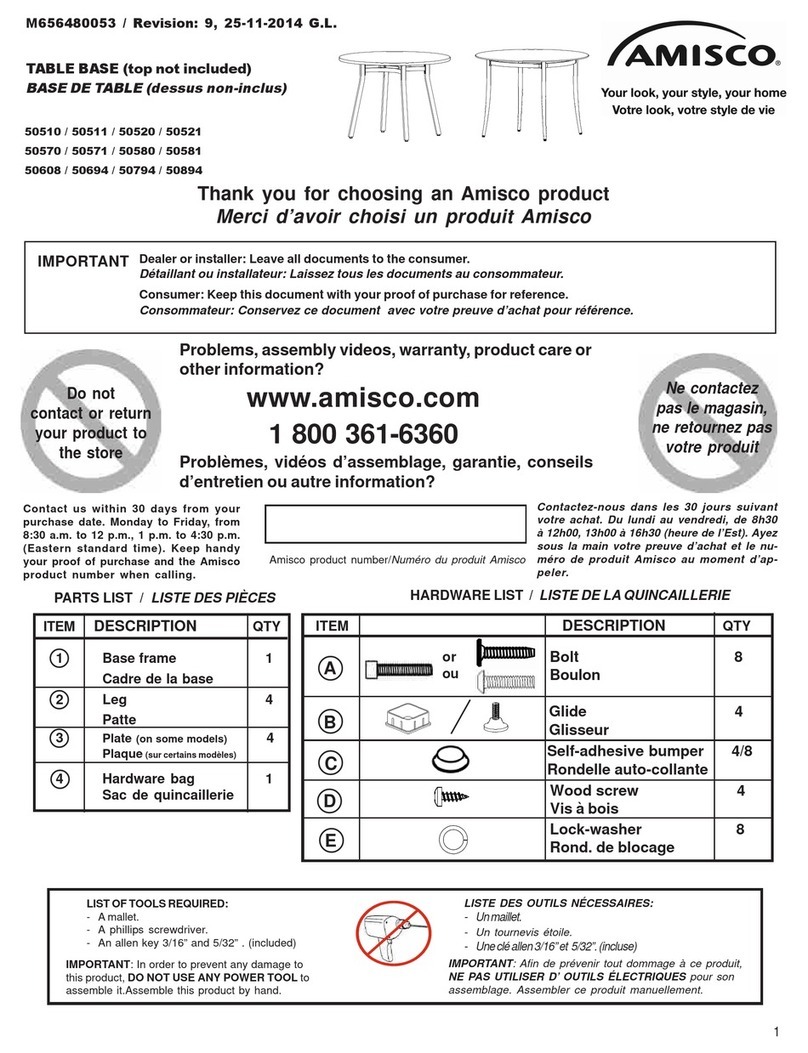 Amisco 50510 User manual