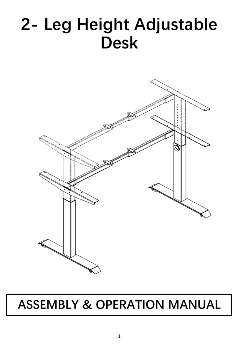 Euroseats 2- Leg Height Adjustable Desk Assembly & operation manual