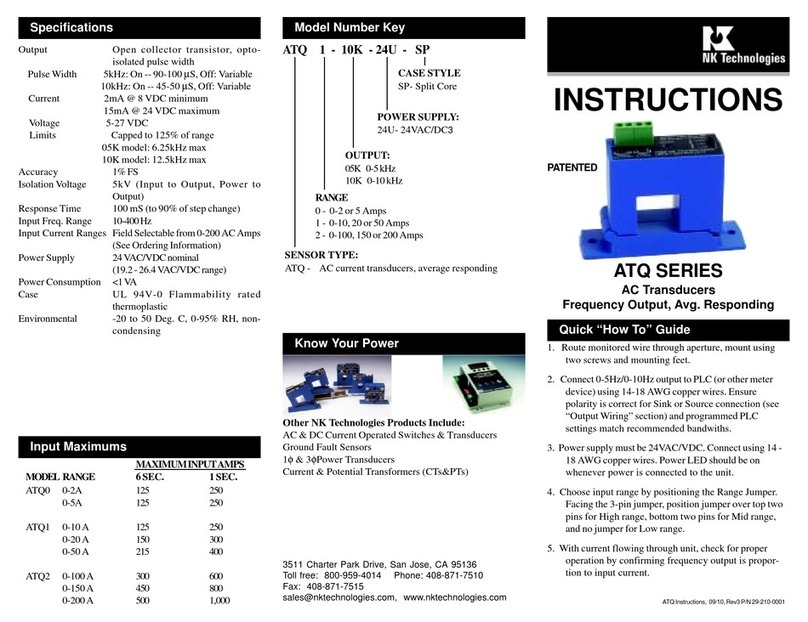 NK TECHNOLOGIES ATQ Series User manual