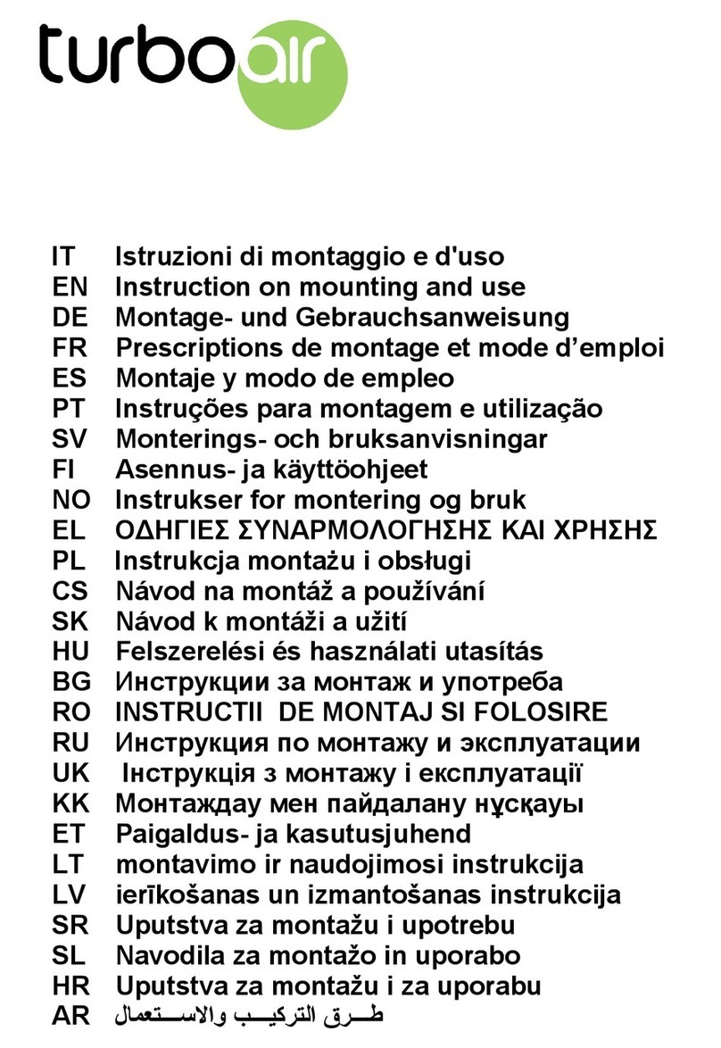 Turboair THUNDER Instruction on mounting and use Turboair THUNDER Instruction on mounting and use
