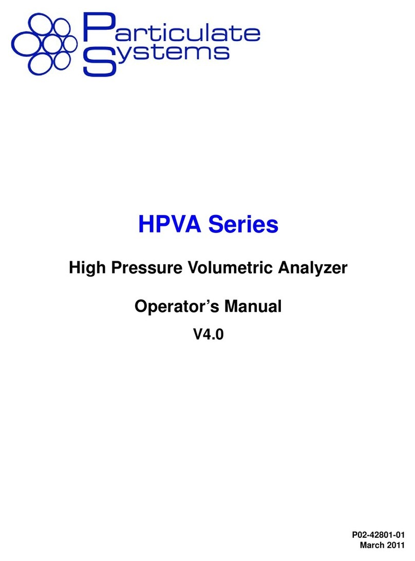 Particulate Systems HPVA Series Operator's manual Particulate Systems HPVA Series Operator's manual