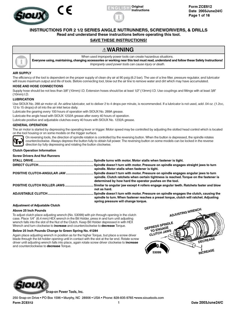 Sioux Tools 2 1/2 Series instructions
