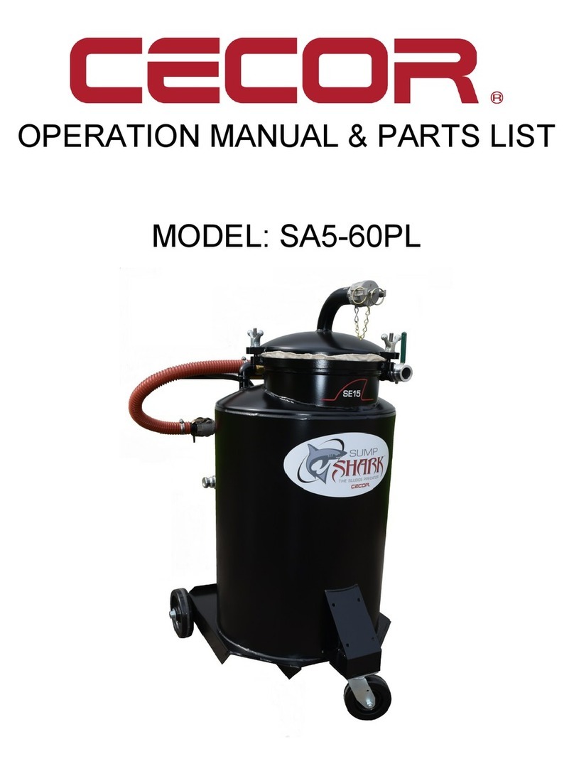 CECOR SUMP SHARK SA5-60PL Operations manual & parts list