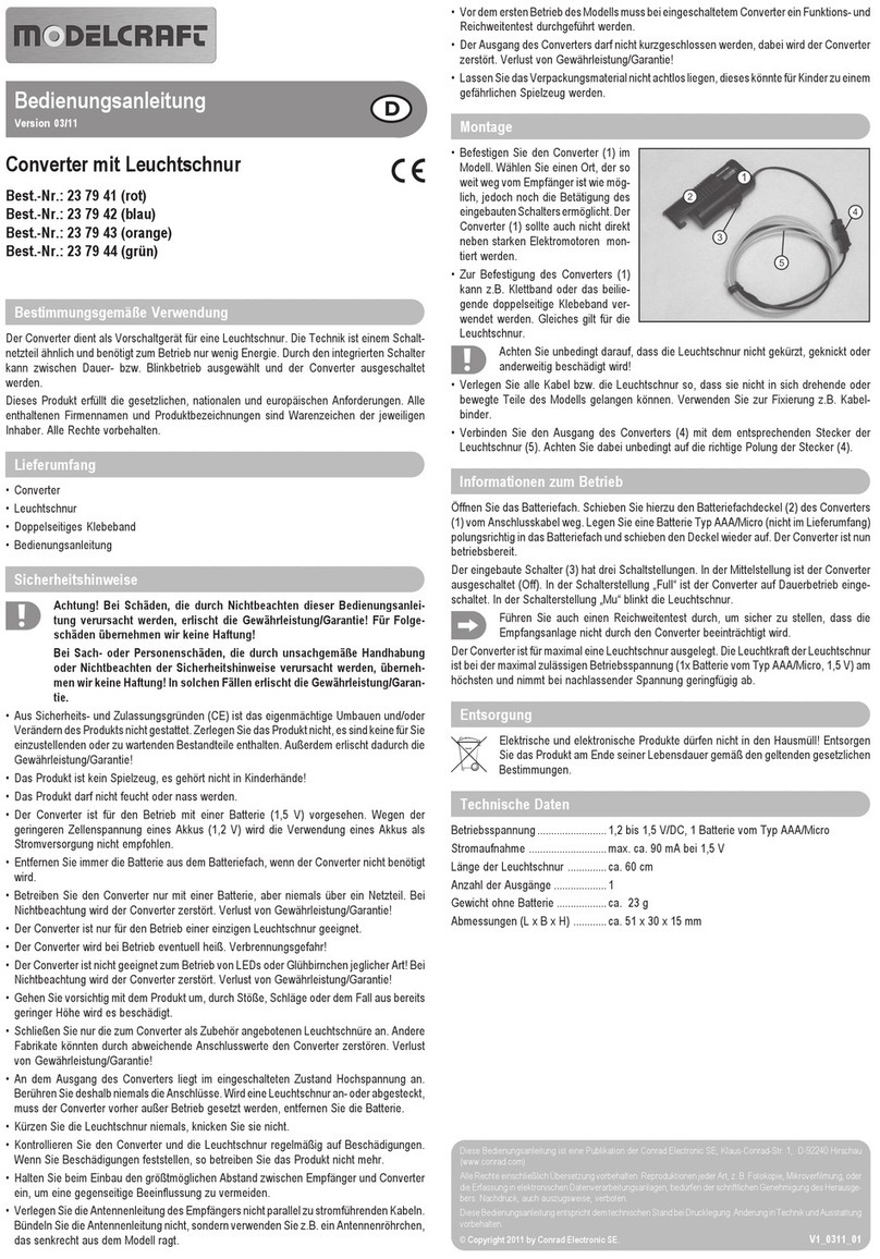 ModelCraft 23 79 41 operating instructions