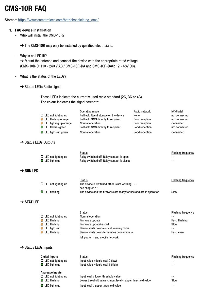 Comat Releco CMS-10R Series Faq
