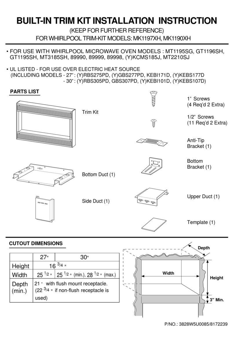 Whirlpool MK1197XH Installation instruction