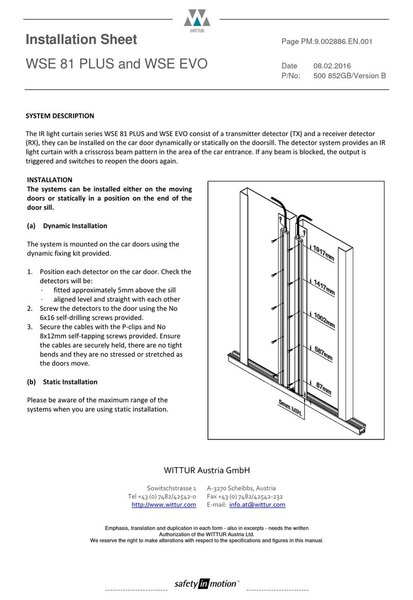 WITTUR WSE 81 PLUS Series Installation sheet WITTUR WSE 81 PLUS Series Installation sheet