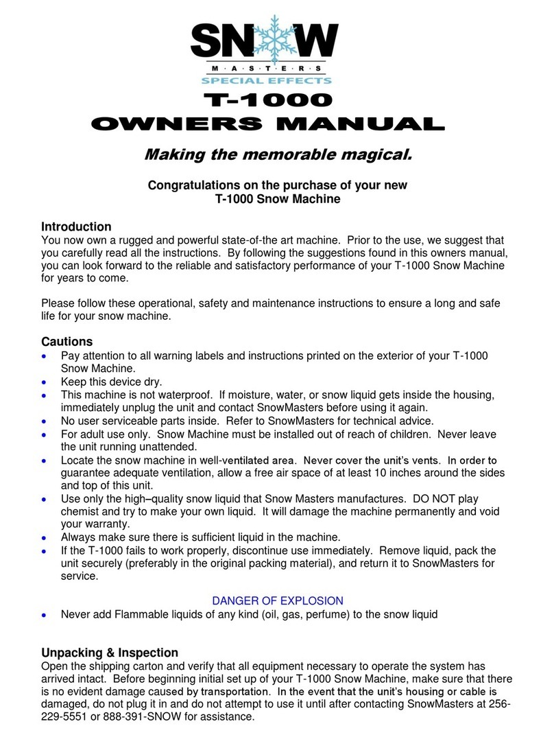 Snow Masters T-1000 User manual