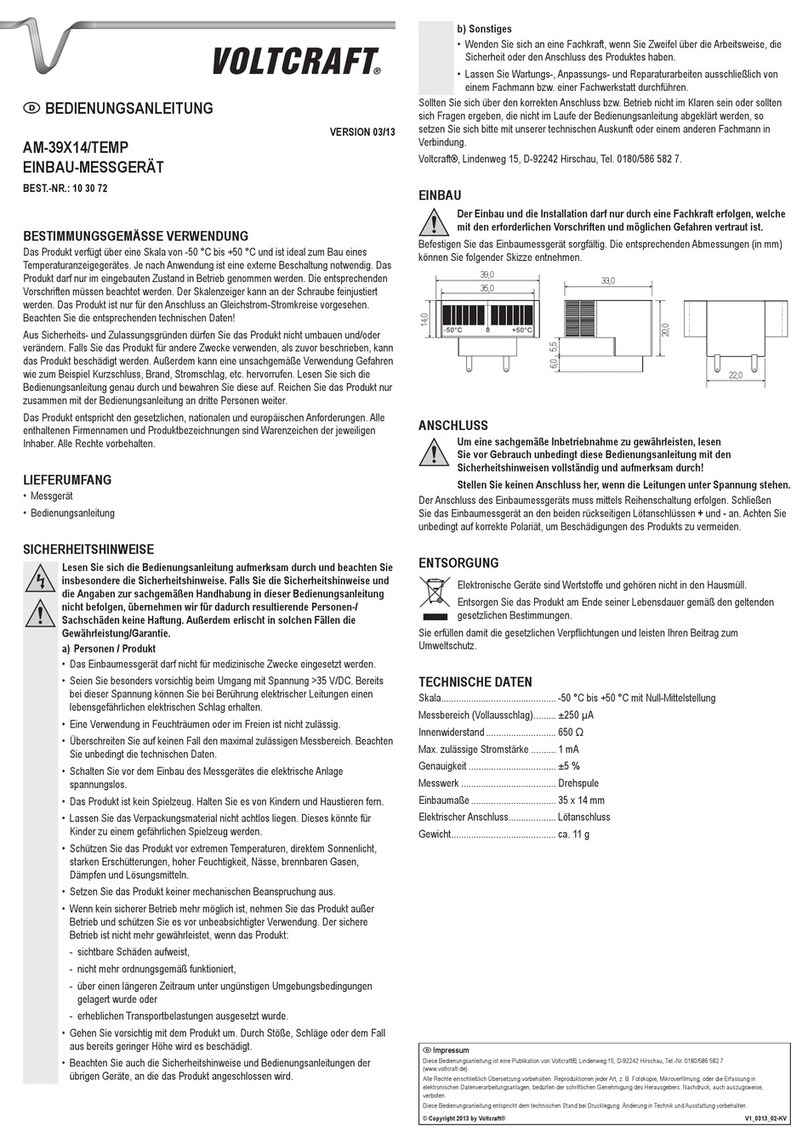 VOLTCRAFT AM-39X14/TEMP Operatoring Instructions