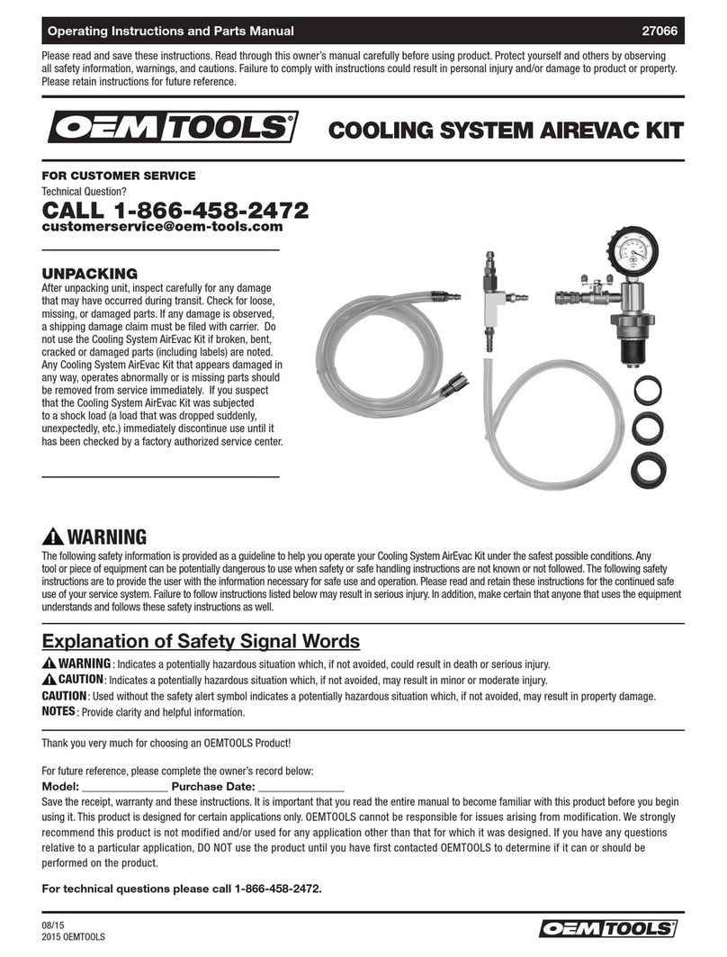 OEM Tools 27066 Operating instructions and parts manual OEM Tools 27066 Operating instructions and parts manual