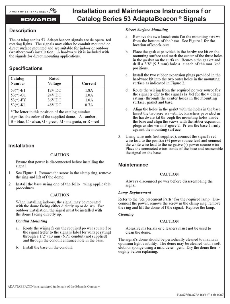 Edwards AdaptaBeacon 53 Series Installation and maintenance instructions