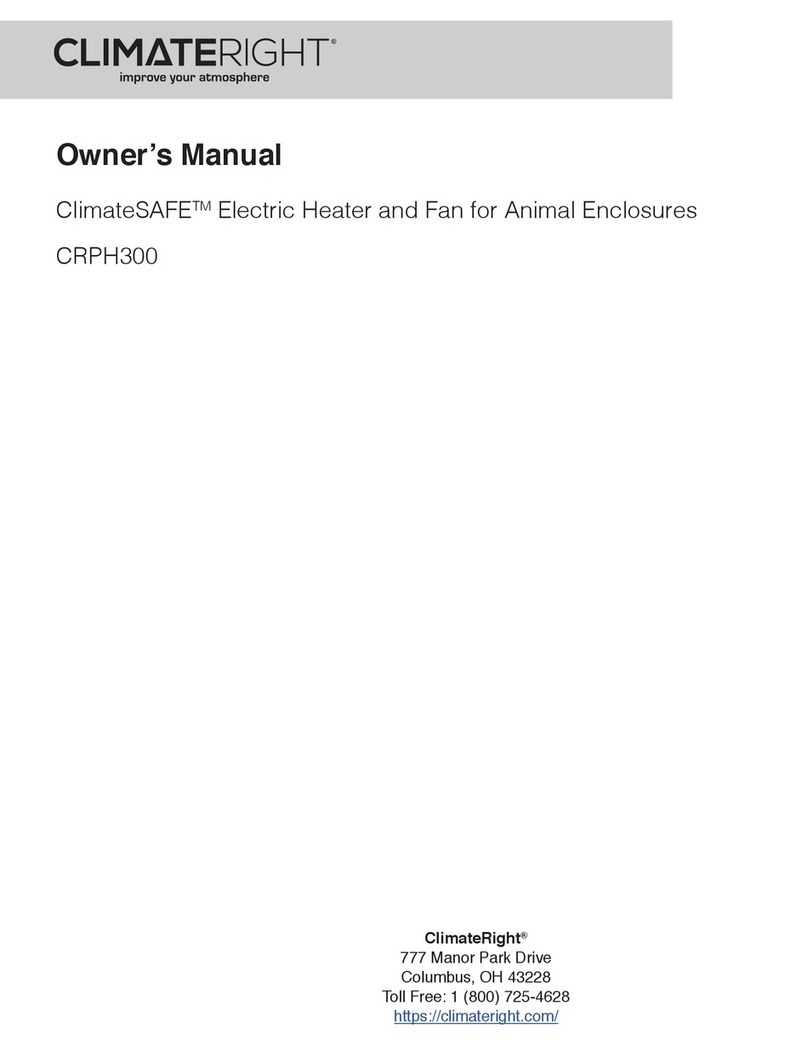 ClimateRight ClimateSAFE CRPH300 owner's manual