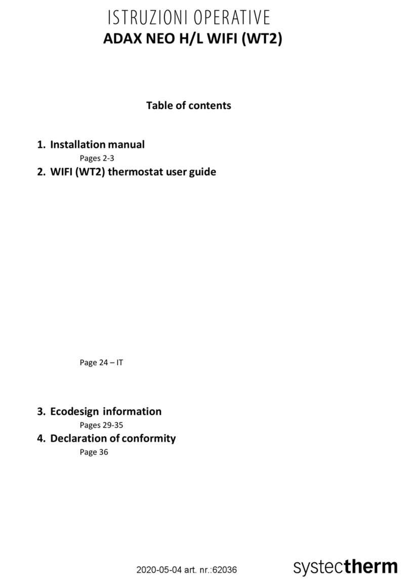 systectherm ADAX NEO H WiFi User manual