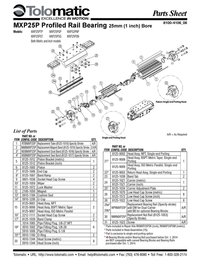 Tolomatic MXP25PTP User manual