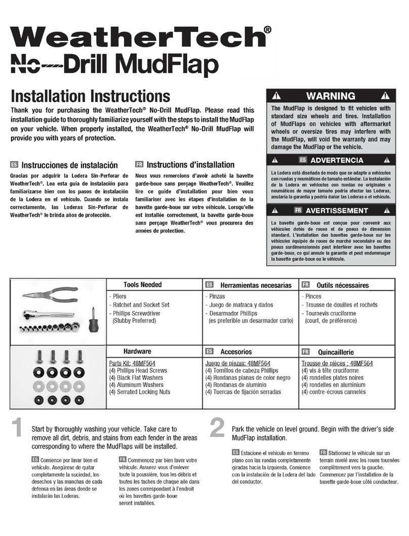 WeatherTech No-Drill MudFlap User manual WeatherTech No-Drill MudFlap User manual