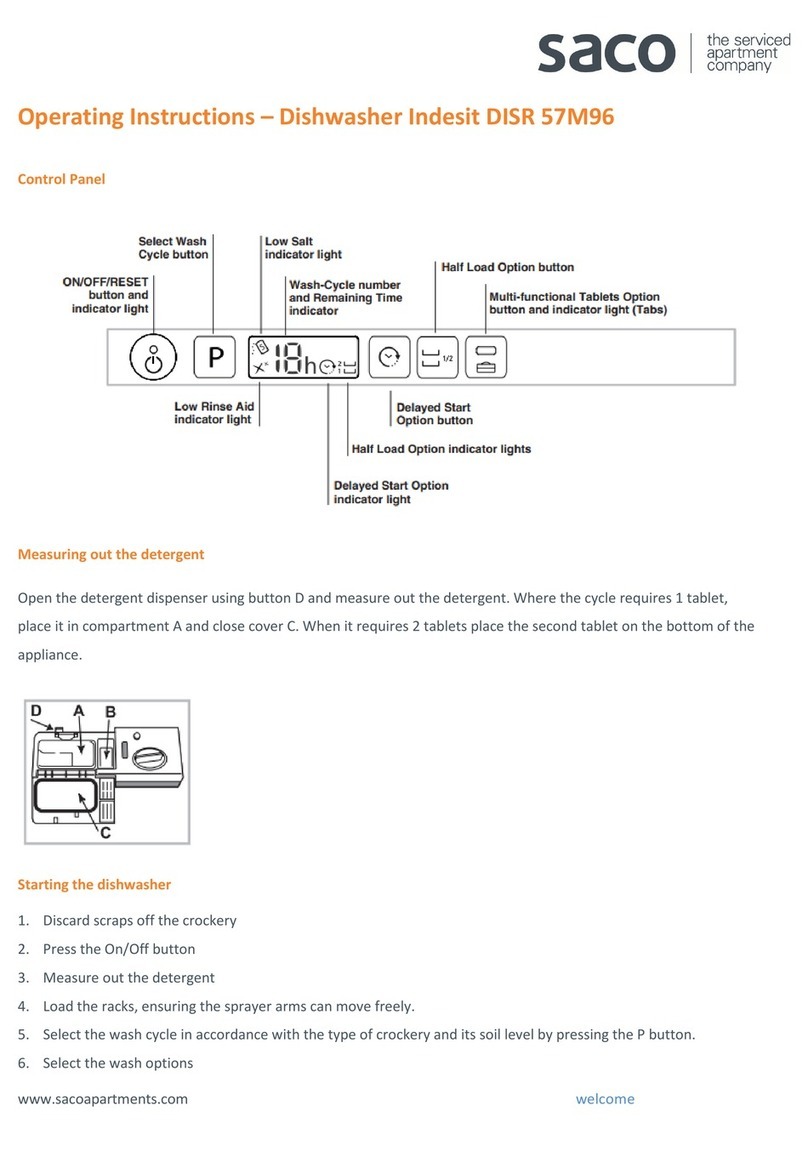 Indesit DISR 57M96 operating instructions