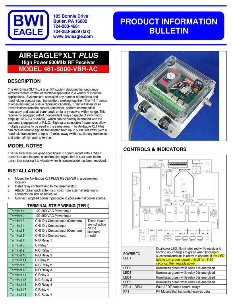BWI Eagle AIR-EAGLE XLT PLUS 461-8000-VBR-AC Product information bulletin