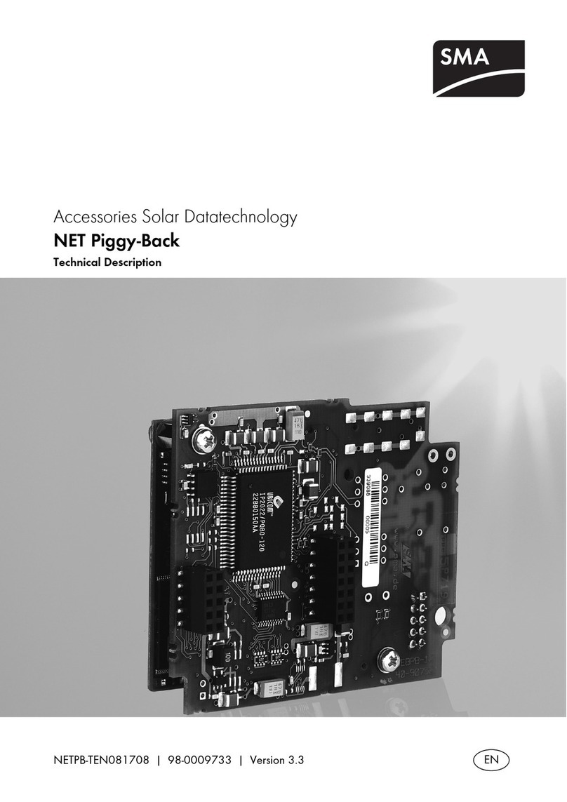 SMA NET Piggy-Back Parts list manual