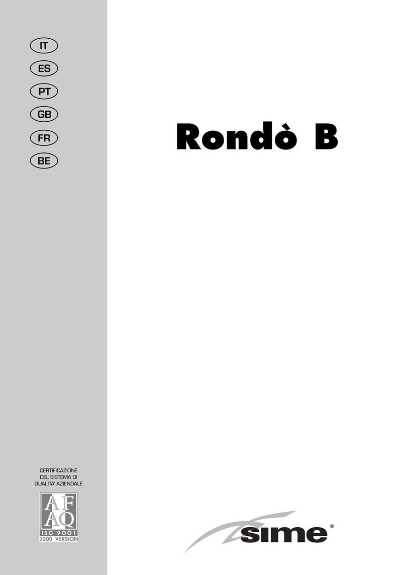 Sime Rondo B Series manual