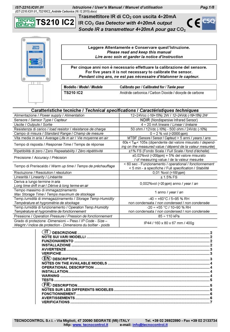 Tecnocontrol TS210 IC2 User manual