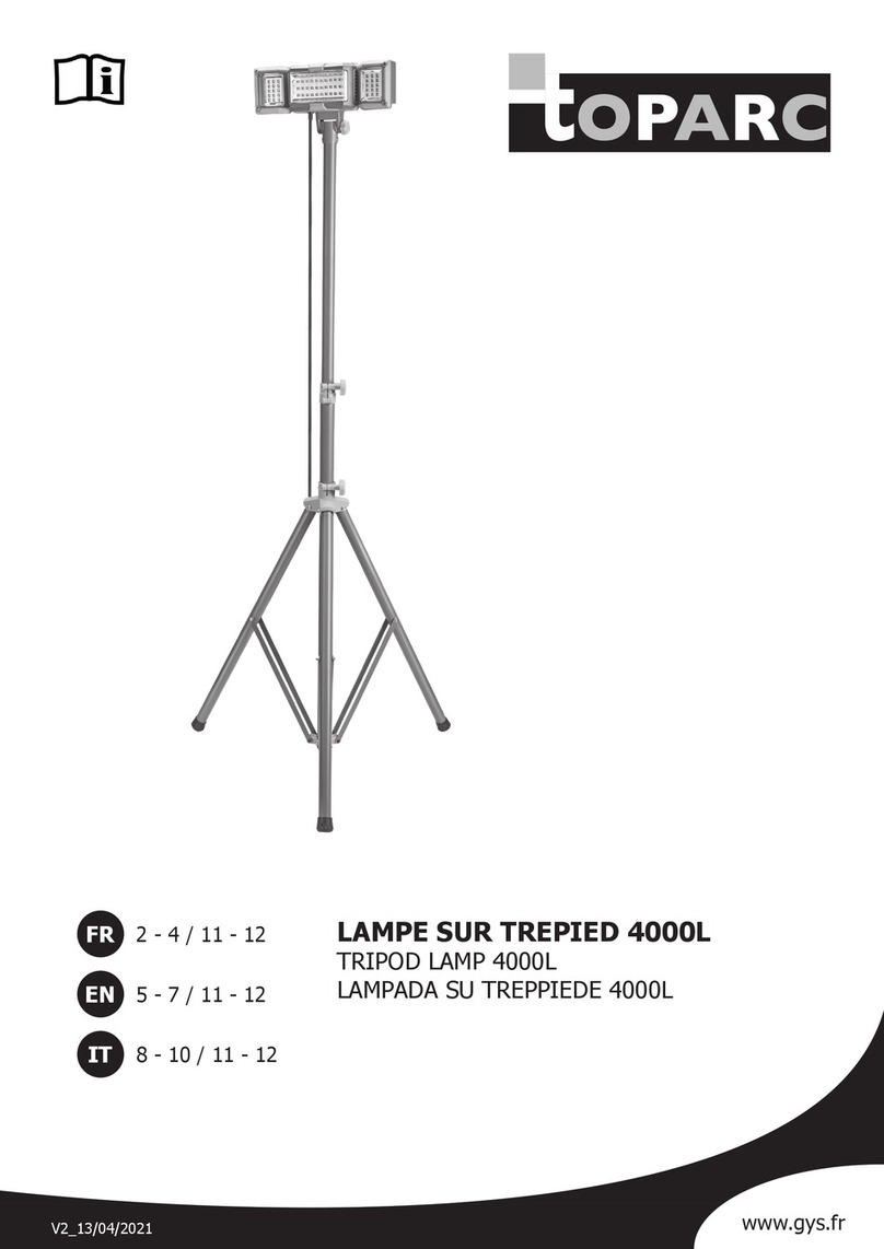 GYS toPARC PORTABLE TRIPOD LAMP Original instructions