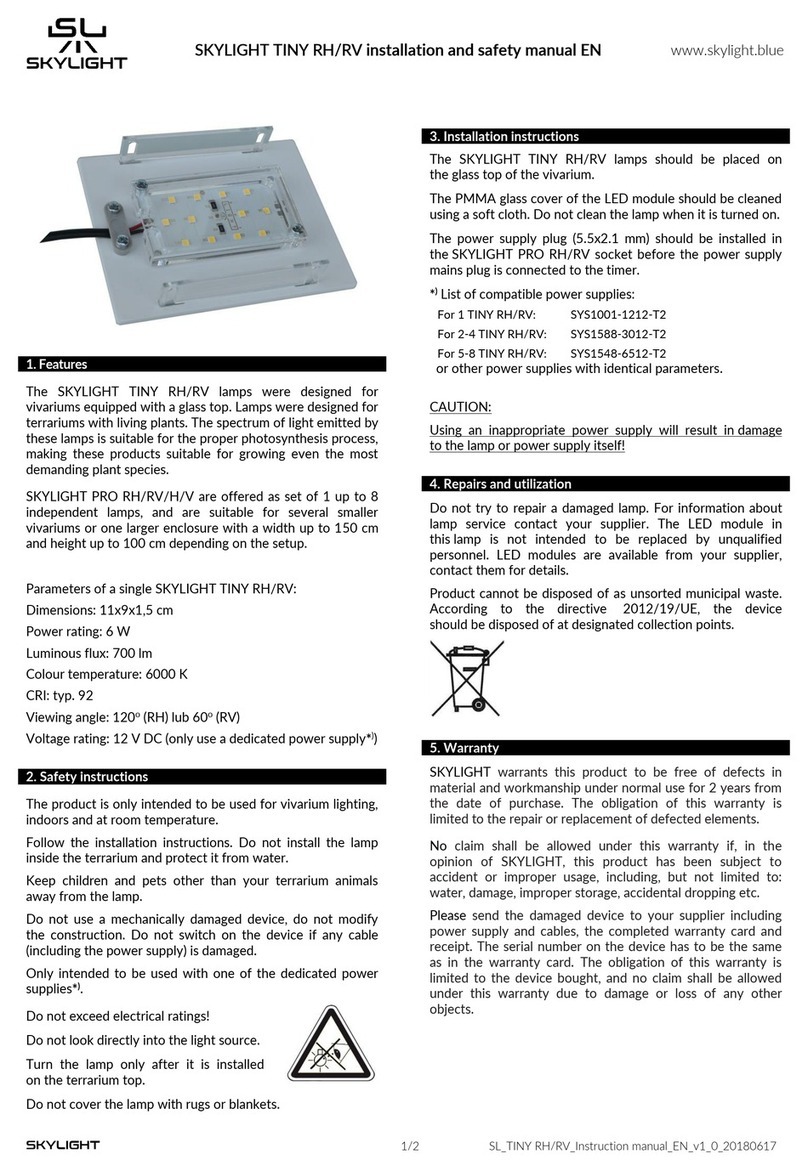 Sky Light TINY RH Installation and safety manual Sky Light TINY RH Installation and safety manual