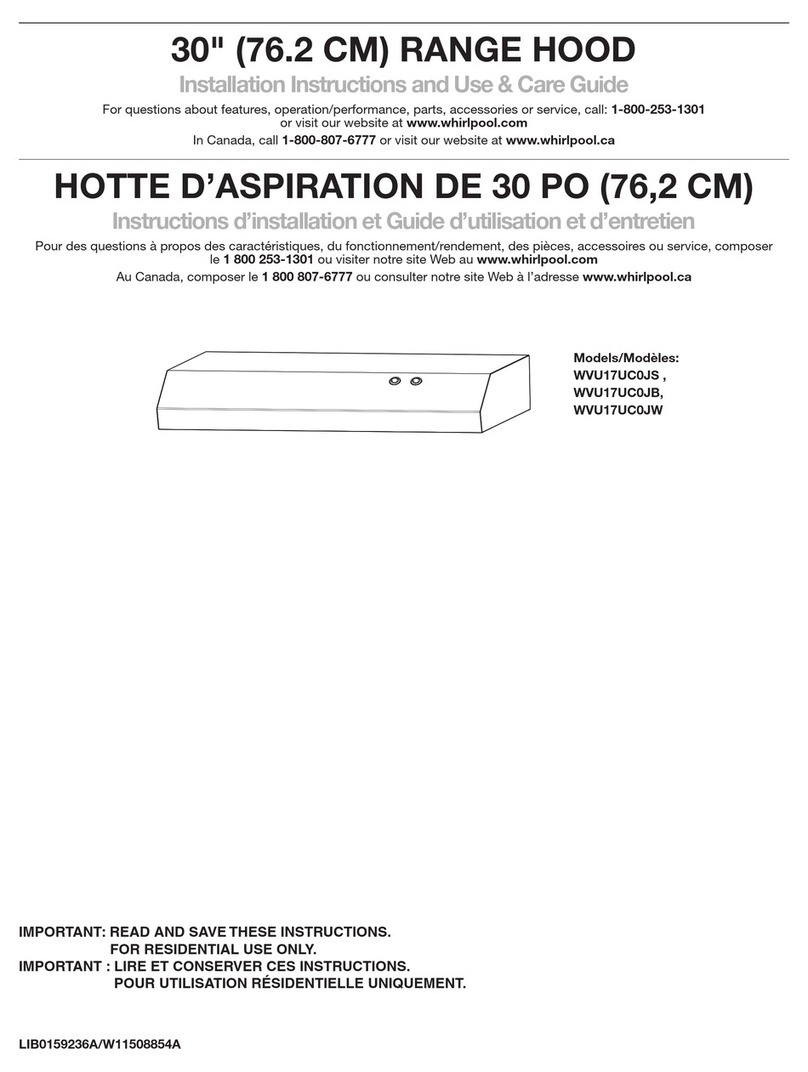 Whirlpool WVU17UC0JS Installation Instructions and Use & Care Guide