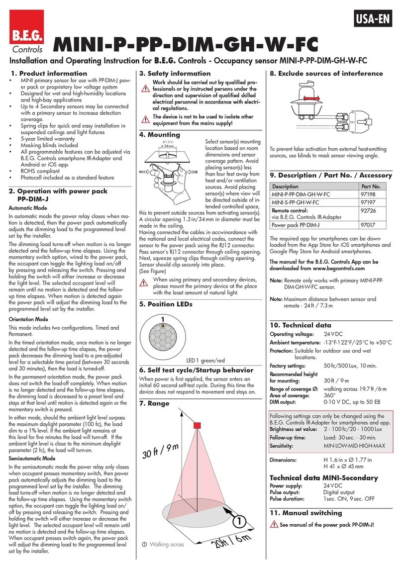 B.E.G. MINI-P-PP-DIM-GH-W-FC User guide B.E.G. MINI-P-PP-DIM-GH-W-FC User guide