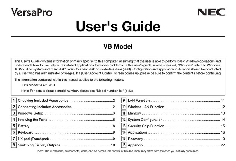 NEC VersaPro VB VG23T/B-T User manual