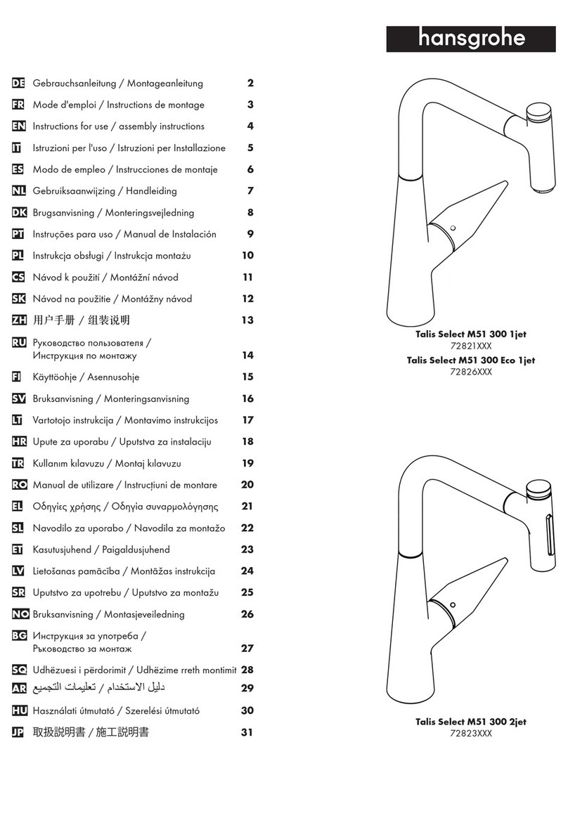 Hans Grohe Talis Select M51 300 1jet 72821 Series Instructions for use/assembly instructions Hans Grohe Talis Select M51 300 1jet 72821 Series Instructions for use/assembly instructions