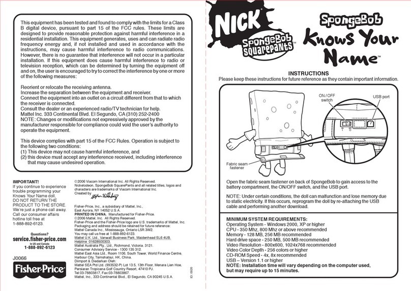 Fisher-Price SpongeBob Knows Your Name instructions