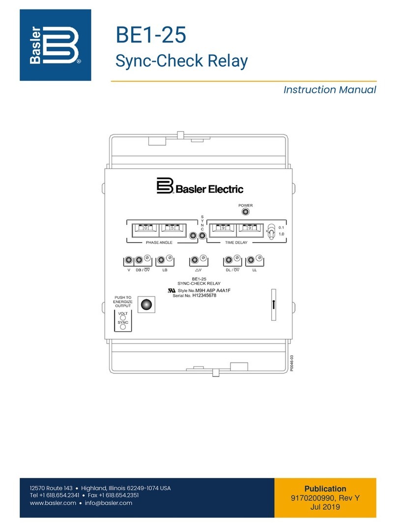 Basler BE1-25 User manual Basler BE1-25 User manual