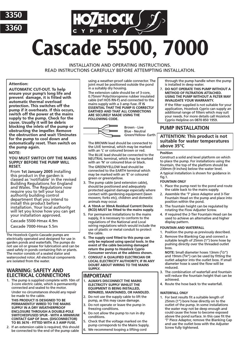 Hozelock Cyprio Cascade 5500 User manual
